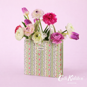 Cath Kidston Cream, Pink & Green Hand Bag Vase
