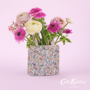 Cath Kidston Pink & Blue Floral Hand Bag Vase