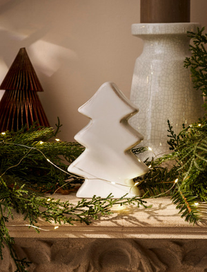 Ithaca Christmas Tree - Stoneware, White, Small