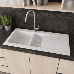 Pyramis Fibertek Siroko Sink 1.5 Bowl White Sink