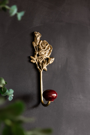 Gold Roses Decorative Wall Hook