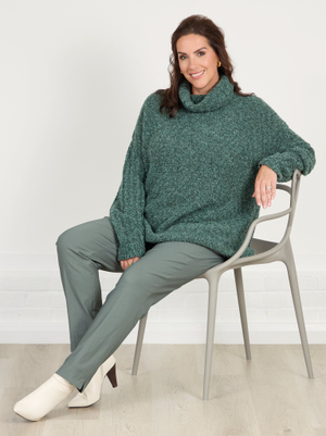 Marie FL by ROBELL Fleece Lined Trouser - Sage