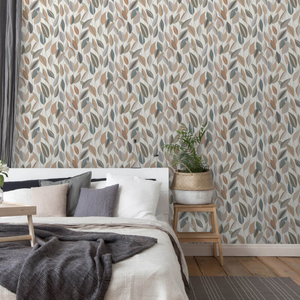Erismann Foliage Leaf Beige/Green Multi Wallpaper - 10431-07
