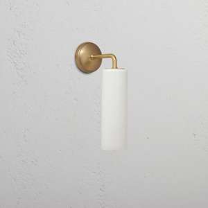 Petite Applique Murale Claremont en Porcelaine Fine - Laiton Ancien
