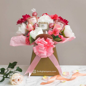 Pretty in Pink Chocolate & Yankee Candle Votive Bouquet