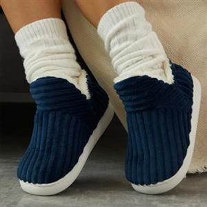 KRUSH Womens Cosy Puffi Slippers Navy