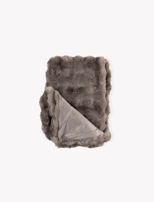 Feather Faux Fur Throw - Polyester, Brown