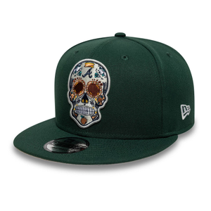 Atlanta Braves MLB Sugar Skull Dark Green 9FIFTY Snapback Adjustable Cap