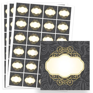 Pattern and Posh Design 40mm Square Sticker sheet of 24