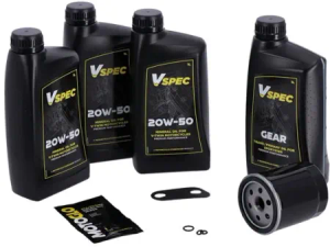 Vspec Mineral Oil Service Kit With Black Filter For 2004-2022 Harley Davidson XL Sportster (GRBRT8)
