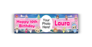 Personalised Labubu Dolls Photo Banner