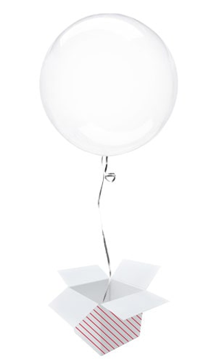 Clear Crystal Clearz Bubble Helium Balloon - Inflated Balloon in a Box