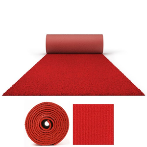 2 Metre Wide Exhibition Quality Ribbed Heavy Duty Red Carpet Runner