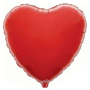 Bright Red Heart Shape Foil Helium Balloon 46cm / 18 in