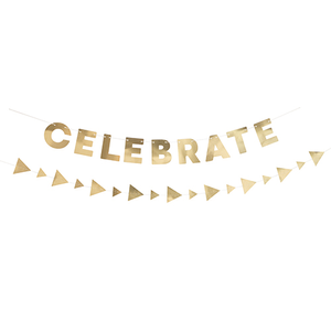 Metallic Gold Celebrate Paper Garlands Hanging Decorations Set