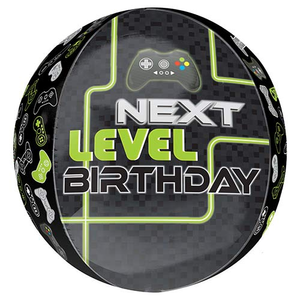 Level Up Birthday Orbz Foil Helium Balloon 38cm / 15 in