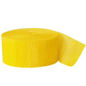 Yellow Crepe Paper Streamer - 24.6m / 81 ft