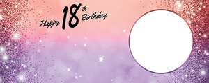 Happy 18th Birthday Sparkles Red Purple Design Small Personalised Banner – 4ft x 2ft