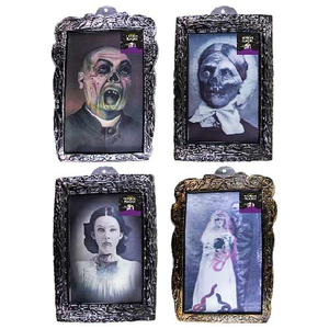 Assorted Lenticular Halloween Holographic Portrait Wall Hanging Decoration 42cm
