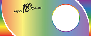 Happy 18th Birthday Rainbow Ombre Design Small Personalised Banner – 4ft x 2ft