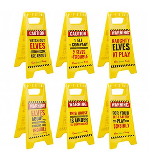 Assorted Elves Behaving Badly Christmas Warning Signs