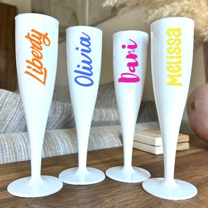 Personalised Summer Love Biodegradable Plastic Champagne / Prosecco Flute 175ml