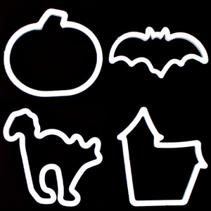 Assorted Halloween Plastic Cookie Cutters - Pack of 4