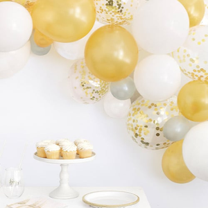 White & Gold DIY Garland Balloon Arch Kit