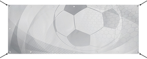 Sports White Football Design Medium Personalised Banner – 6ft x 2.25ft