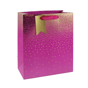 Hot Pink Ombre Stars Large Gift Bag 33cm