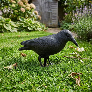 Black Crow Halloween Decoration with Ground Spike 31cm
