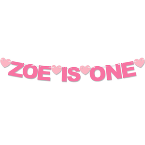 Personalised Name Is One 1st Birthday Recyclable Card Party Bunting