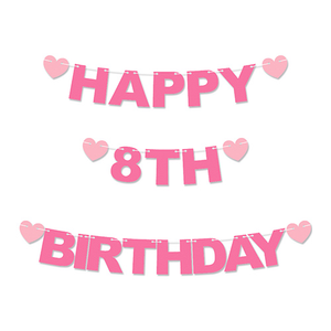 Happy 8th Birthday Customisable Recyclable Card Party Bunting