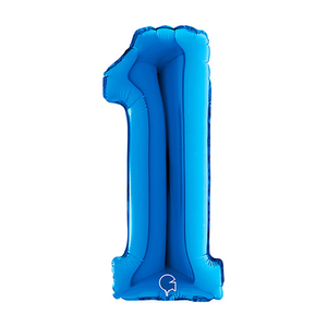 Blue Number 1 Air Fill Foil Balloon 36cm / 14 in