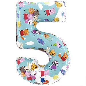 Peppa Pig Number 5 Giant Foil Helium Balloon 66cm / 26 in