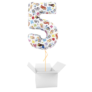 Bluey Number 5 Giant Foil Helium Balloon - Inflated Balloon in a Box