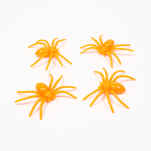 Halloween Decorative Orange Spiders - Pack of 4