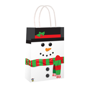 Snowman Christmas Paper Party Bag with Handles 22cm