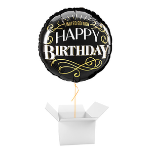 Aged to Perfection Happy Birthday Round Foil Helium Balloon - Inflated Balloon in a Box