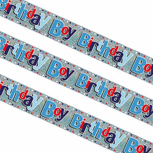 Birthday Boy Holographic Foil Banner 260cm