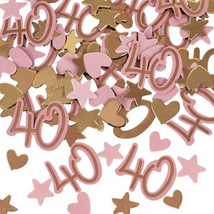 Rose Gold Pink 40th Birthday Assorted Table Confetti 25g