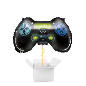 Personalised Name Gaming Controller Shaped Helium Foil Balloon - Inflated Balloon in a Box