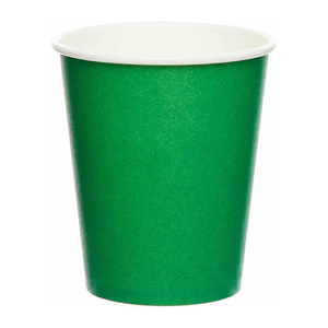 Vibrant Green Paper Cups 270ml - Pack of 14
