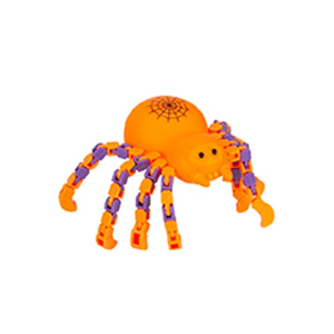 Spooky Horror Halloween Jointed Leg Orange Spider Toy Decoration 17cm