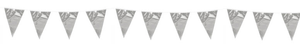 Metallic Silver Foil Pennant Bunting 10m