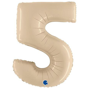 Satin Cream Number 5 Helium Foil Giant Balloon 102cm / 40 in