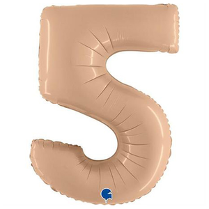 Satin Nude Number 5 Helium Foil Giant Balloon 102cm / 40 in