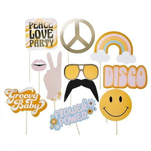 Groovy Party Photo Booth Props - Pack of 10