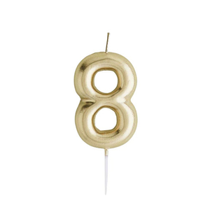 Metallic Gold Number 8 Shaped Candle