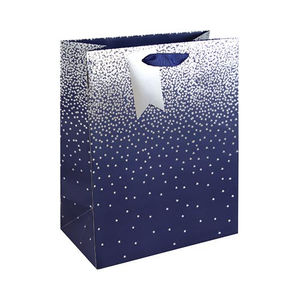 Navy Blue Ombre Stars Large Gift Bag 33cm